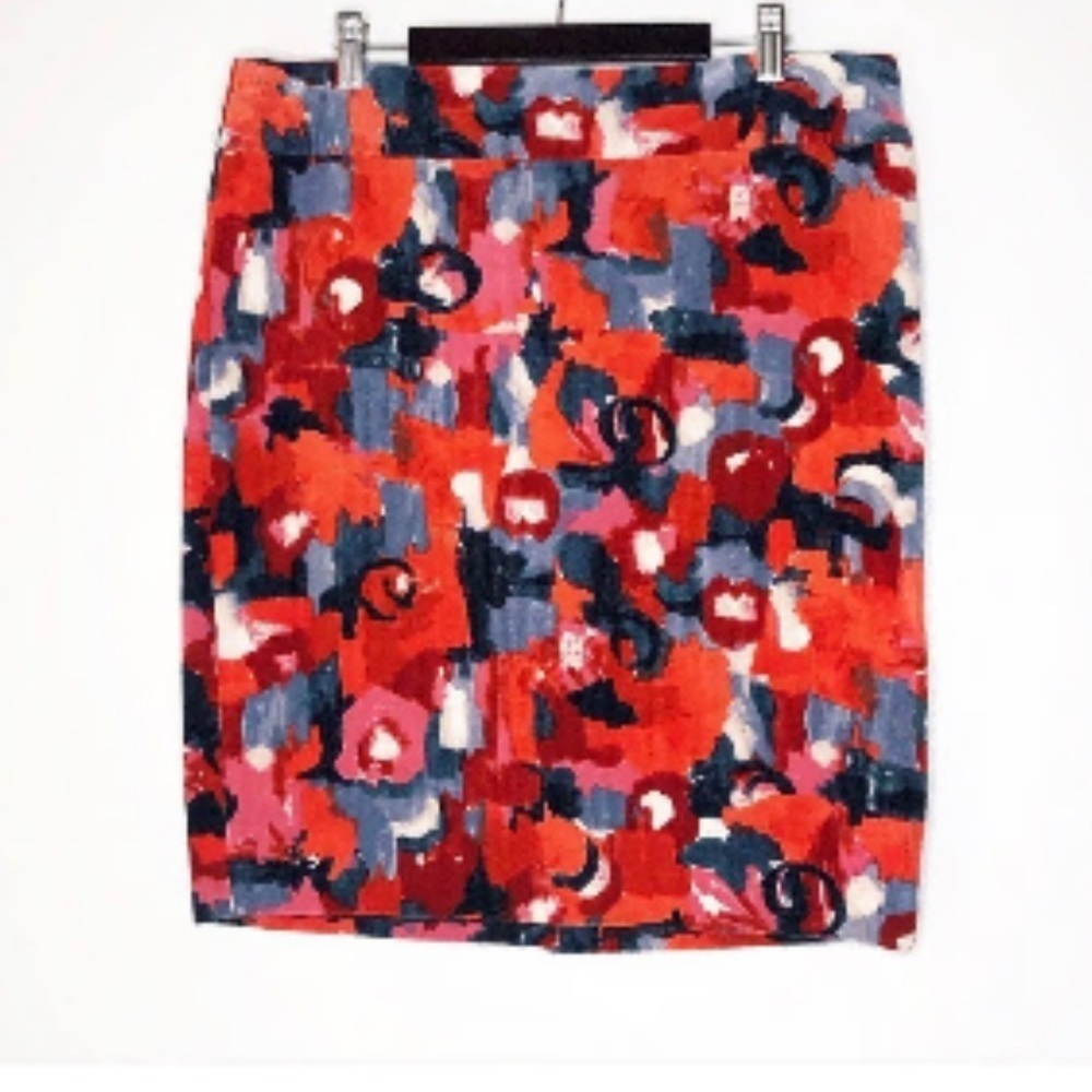 Vanessa Virginia x Anthropologie | Womens Size 8 Painterly Floral Corduroy Skirt